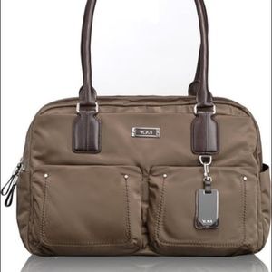 Tumi Voyageur Geneva Carryall Tote Charcoal Brown